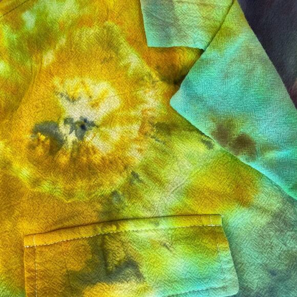 Ice Dyed Romper - Tie Dyed Upcycled - Pockets Soft Summer Spring (Women's Small) - Picture 10 of 14